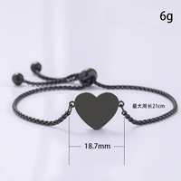 Bracelet en acier inoxydable personnalisable Ywyougang avec cœur gravable, délicat bracelet à perles pour femmes et filles, à porter au quotidien et en cadeau
