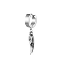 Différents Types de forme unisexe couleur noire boucle d'oreille en acier inoxydable pour femmes hommes boucle d'oreille Punk gothique