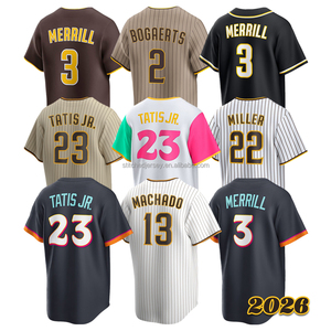 Jersey Baseball Pria Model Terbaru Jahitan Berkualitas Mason Miller Tony Gwynn 3 Merrill Manny Machado 2 Bogaerts 44 Musgrove Fernando Tatis - Product Image 1