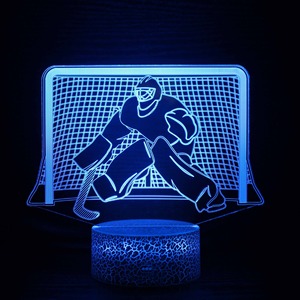 Popular lámpara de noche LED de hockey, luz de escritorio 3D táctil colorida - Product Image 6