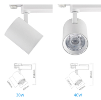 RONSE Projecteur sur rail LED COB à haute puissance, design moderne, blanc froid 6000K, 30W 40W, en aluminium, dissipation thermique polyédrique, pour musée et art
