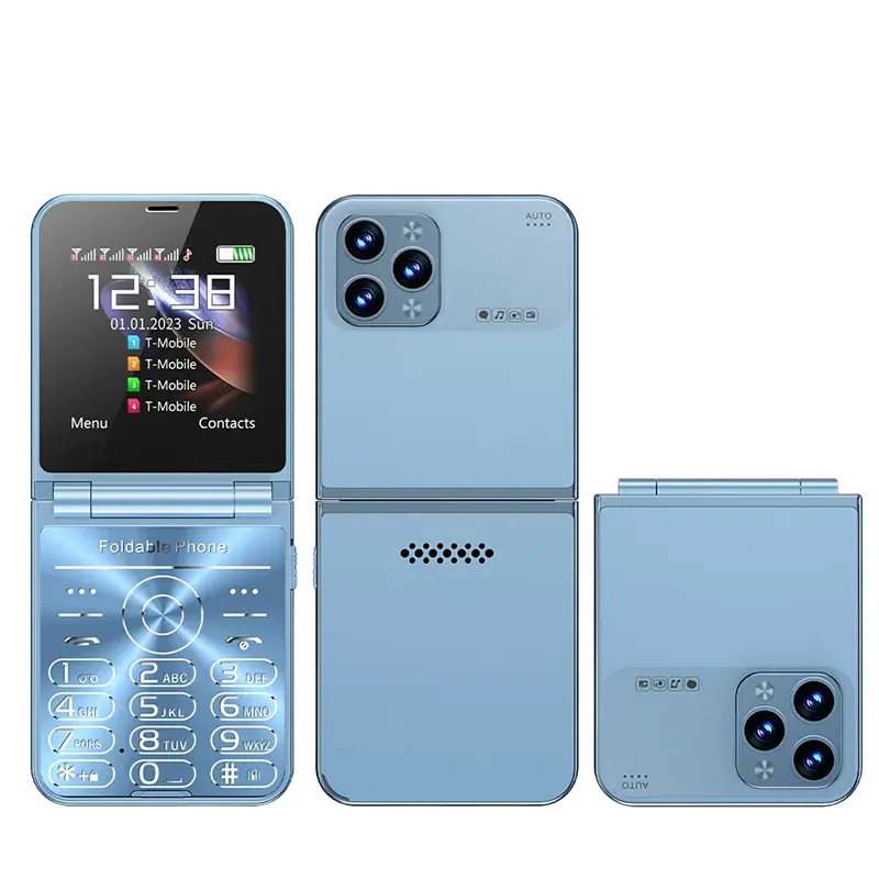 2024 신상품 F6 + 2.4 인치 2G GSM 4 SIM 카드 슬롯 무선 FM 라디오 잠금 해제 접이식 버튼 전화