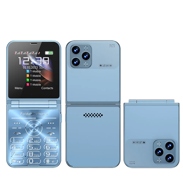 2024 New Arrival F6+ 2.4inch 2G GSM 4 Sim Card Slot Wireless FM Radio Unlocked Folding Button Phone