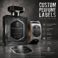 Étiquettes personnalisées pour flacons de parfum avec logo sur mesure, autocollants découpés à la forme en feuille d'or de luxe, étiquettes d'emballage de marque imperméables en rouleau