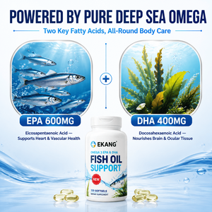 Aceite de Pescado de Aguas Profundas de Marca Privada Omega-3 EPA DHA en Cápsulas Blandas, Suplemento Dietético para el Corazón, Cerebro, Ojos y Articulaciones - Product Image 2