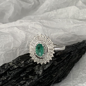 925 Sterling Silver Classic Eternity <strong>Ring</strong> <strong>Columbian</strong> Genuine <strong>Emerald</strong> Oval Cut Natural Gemstone Luxury Jewelry Gift for Mother's - Product Image 3