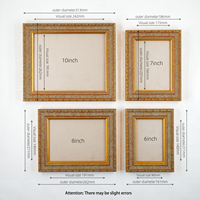 Marco de Fotos Europeo Dorado Minimalista Personalizado Ecológico de Bajo MOQ, Arte de Pared de Madera Impreso en Relieve Hecho a Mano, Decoración de Pintura