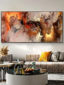 Klassische abstrakte ästhetische Leinwand-Wandkunst, graue gelbe Wolken, Farbblockdrucke, Dekoration für Zuhause, Schlafzimmer, Wohnzimmer - Product Image 6