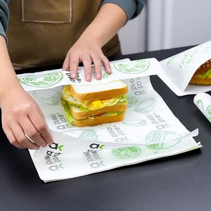 Food Grade Biodegradable Disposable Deli Meat <b>Wrapping</b> Waterproof Oil Burger Custom Sandwich Wrap Packaging Printed <b>Paper</b> - Product Image 1