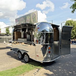Chariot de restauration rapide mobile Air Stream, chariot de vente ambulante de crème glacée, remorque alimentaire en acier inoxydable, camion de restauration OEM, norme australienne - Product Image 1