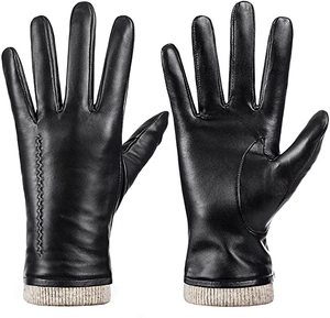 Großhandel stilvolle Schaffell billige Frauen dicken Touchscreen Winter echte Leder handschuhe für den Winter - Product Image 1