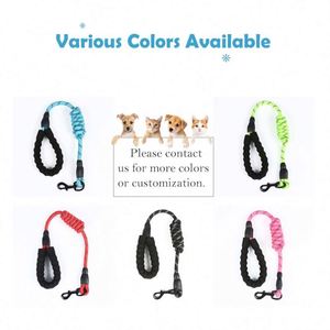 Laisse pour chien de luxe en sangle de nylon robuste personnalisée, en polyester, colorée, de créateur, avec corde réfléchissante pour animaux de compagnie - Product Image 5
