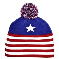 Nouveauté : Bonnet tricoté avec drapeau du Libéria pour femmes et hommes, bonnet à pompon, bonnet d'hiver chaud, doux, extensible, pas cher, vente en gros personnalisée