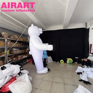 Outside Carnival Parade Mascot Inflatable <strong>White</strong> Bear <strong>Puppet</strong>,inflatable Cute Polar Bear Costume with LED Lights - Product Image 4