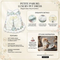 Robe de princesse impériale de luxe pour animaux de compagnie, personnalisée, en tissu jacquard doré en coton, avec pompons en fourrure moelleuse et jupe en dentelle superposée pour chiens et chats