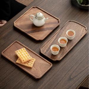 Meilleur vendeur Plateau en bois massif en noyer d'Amérique du Sud avec bordure florale pastorale Plateau en bois pour café, collations, noix - Product Image 3