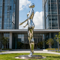 Estatua de Mujer de Tamaño Real con Brazos Abiertos, Escultura de Figura Femenina de Acero Inoxidable para Exteriores, Personalizable