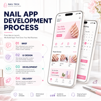 Développement d'une application de salon de manucure personnalisée pour iOS et Android avec fonction de réservation, galerie de styles et design d'essayage virtuel