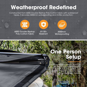 Toldo Lateral para Vehículo Ambull, Resistente al Agua y al Viento, con Protección UV50+, <span class=keywords><strong>de</strong></span> 180 Grados, para SUV, Camioneta y Camión, Venta al Por Mayor <span class=keywords><strong>de</strong></span> Fábrica - Product Image 2