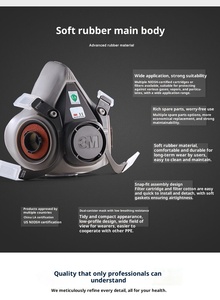 <span class=keywords><strong>Demi</strong></span>-<span class=keywords><strong>masque</strong></span> de haute qualité, respirateur à peinture bon marché avec protection contre la poussière et les gaz, écrans faciaux - Product Image 5