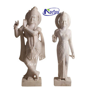 Personalizada tallada a mano decoración <span class=keywords><strong>de</strong></span> jardín <span class=keywords><strong>dios</strong></span> hindú escultura mármol religión escultura piedra Radha Krishna estatua para exteriores - Product Image 4