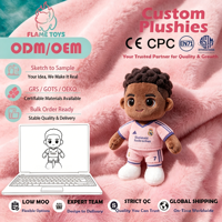 Peluche personnalisée professionnelle de star du football portugais avec rembourrage en coton et broderie détaillée du visage pour souvenirs de fans unisexes CPC