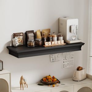 تخفيضات كبيرة على رف موفر للمساحة منضدة نوم طافية للتخزين طاولة حديثة بجانب السرير خشب عائمة بدرج مخفي - Product Image 4