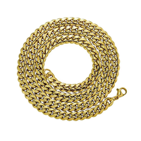 6 fois 14K Or Couleur Placage Hip Hop En Acier Inoxydable 6MM Chaîne Cubaine Collier