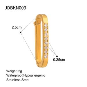 Anillo y Collar de Zirconia en Oro de 18K Estilo Europeo Americano, Colgantes de Acero Inoxidable 316 para Hombres y Mujeres - Product Image 5