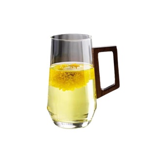 Taza de té de vidrio con mango de madera de estilo chino, resistente al calor, para uso en el hogar y la oficina, diseño sólido, regalo para adultos - Product Image 2