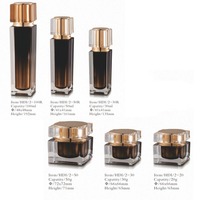 Conteneur acrylique doré ou argenté brillant pour patch supérieur, pots et bouteilles de cosmétiques, ensemble d'emballage cosmétique, bouteille d'emballage cosmétique mignonne