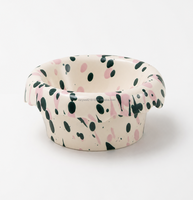 VaryWell – Gamelle en céramique anti-déversement pour animaux de compagnie, texture marbre unique, avec support en bois, pour chats et chiens de grande taille