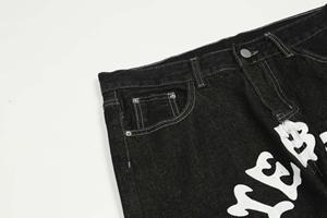 Pantalon en denim noir de haute qualité délavé à l'acide avec logo imprimé personnalisé signifie <span class=keywords><strong>jean</strong></span> slim - Product Image 6