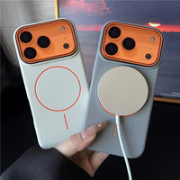 Étui de téléphone en cuir à motif litchi pour iPhone 17 16 15 13 14 11 12 Pro Max Plus Air, coque magnétique pour iPhone 17 Pro