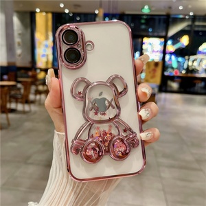 เคสโทรศัพท์แบบมีกลิตเตอร์เหลววิบวับ ดีไซน์แฟชั่น พร้อมเลนส์ป้องกัน สำหรับ iPhone 16 Pro Max 15 14 13 Pro - Product Image 6