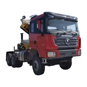Tête de camion Shacman 6x4 avec grue tracteur monté sur camion grue à bras pliant bonne qualité à vendre