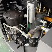 Compresor de Aire Industrial Portátil AOKEF de 10 HP con Motor de Imán Permanente VSD, Refrigeración por Aire, PLC, Bomba y Alimentación CA de 7.5 kW con Tanque