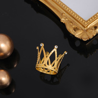 Mini-Kronen-Kuchenaufsatz Kristall-Kopfschmuck Tiara Strass Gold-Krone Kuchendekoration für Hochzeit Geburtstag Kronen-Aufsatz für Kuchen