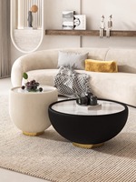 Ensemble de meubles de luxe Top Tables basses Design marbre moderne nouveau métal fer meubles de salon table basse en nacre