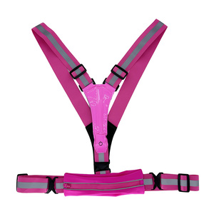 Khả năng hiển thị cao USB có thu phí chạy phản quang LED ánh sáng vest với túi điện thoại LED nhấp nháy an toàn Vest Ngoài trời Túi - Product Image 3