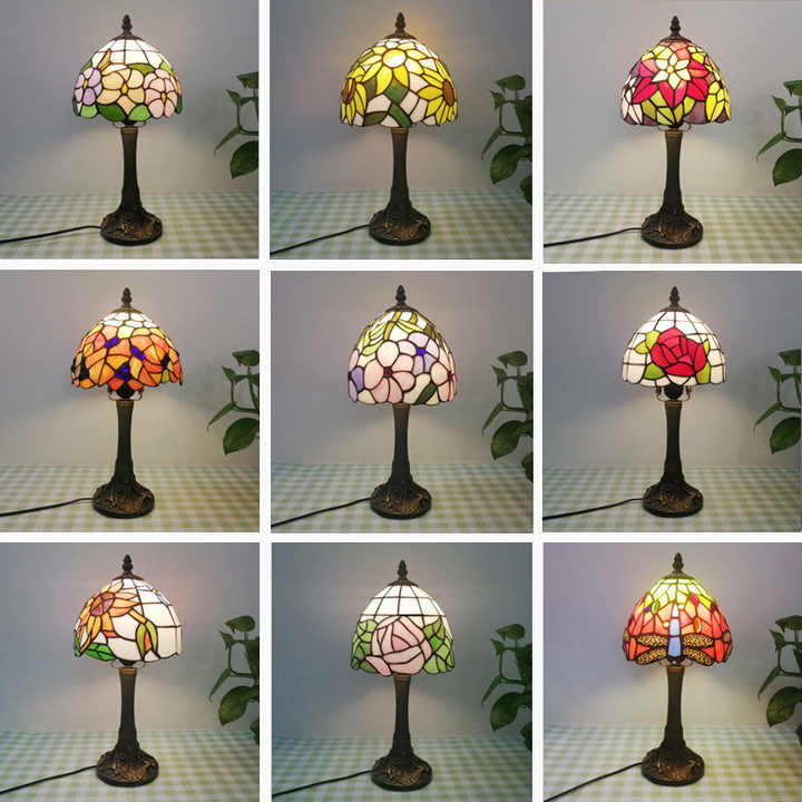 Stained Glass Lampshade Tiffany Like Table Lamp Witch Hat Table Lamp Tiffany Style Glass Tiffany Table Lamp