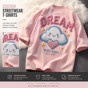 Camiseta personalizada con estampado 3D en relieve, impresión de alta calidad, hombros caídos, estilo urbano, moda urbana, camiseta premium para hombre. - Product Image 1