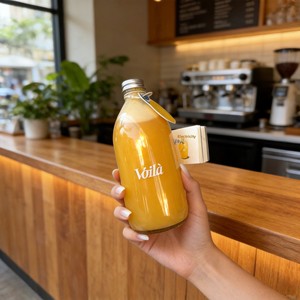 Bouteilles en verre écologiques de qualité supérieure, hermétiques, portables, personnalisées, 350 ml, 500 ml, avec <span class=keywords><strong>bouchon</strong></span> à vis, pour boissons, jus, eau, lait, tequila - Product Image 1