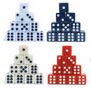 Juego de Dados de 6 Caras en Blanco, Negro, Azul y Rojo, 12mm, Venta al Por Mayor - Product Image 2