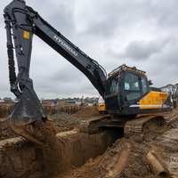 Excavatrice sur chenilles Hyundai 305LC-9T d'occasion, 30 tonnes, origine Corée, moteur, boîte de vitesses, pompe, PLC pour travaux miniers, modèle 2020