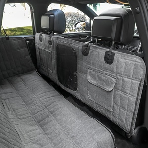 Housse de siège de <span class=keywords><strong>voiture</strong></span> de luxe imperméable à carreaux détachable <span class=keywords><strong>pour</strong></span> chiens, <span class=keywords><strong>pour</strong></span> l'arrière de la <span class=keywords><strong>voiture</strong></span>, se divise en deux poches, laisse de sécurité en maille, toutes saisons - Product Image 1