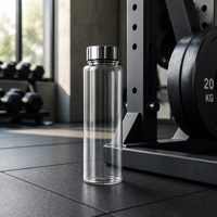 Botella de Agua de Plástico Tritan Personalizada, Libre de BPA, 700 ml, Vaso para Jugo con Tapa Metálica para Viajes y Gimnasio, Fabricante Mayorista