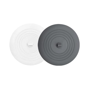 Nhà máy cung cấp lớn <span class=keywords><strong>6</strong></span>-inch Silicone bồn tắm Stopper màu xám/trắng bồn tắm xả tóc Stopper với phẳng hút Bìa sản phẩm cao su - Product Image 1