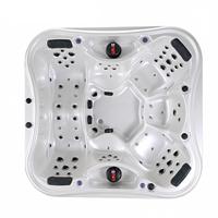 Villa 6 personnes avec cour, piscine intelligente de luxe en acrylique à température constante, grande piscine de massage et de surf ; baignoire spa surdimensionnée