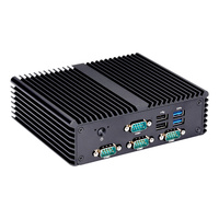 Qotom Barebone Mini PC J4105 Win10 4K DDR4 M.2 SSD Control industrial integrado sin ventilador Mini PC